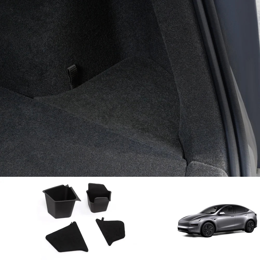 TPE Rear Trunk Side Storage Box for Tesla Model Y Juniper 2025+ (2 Pcs) - T-Launch