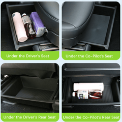 TPE+ABS Double Layer Hidden Underseat Storage Box for Tesla Model X 2023+ - T-Launch