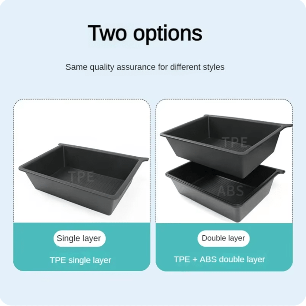 TPE+ABS Double Layer Hidden Underseat Storage Box for Tesla Model X 2023+ - T-Launch