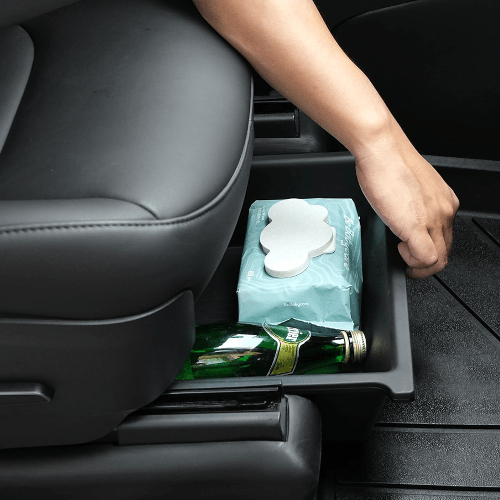 TPE+ABS Double Layer Hidden Underseat Storage Box for Tesla Model X 2023+ - T-Launch