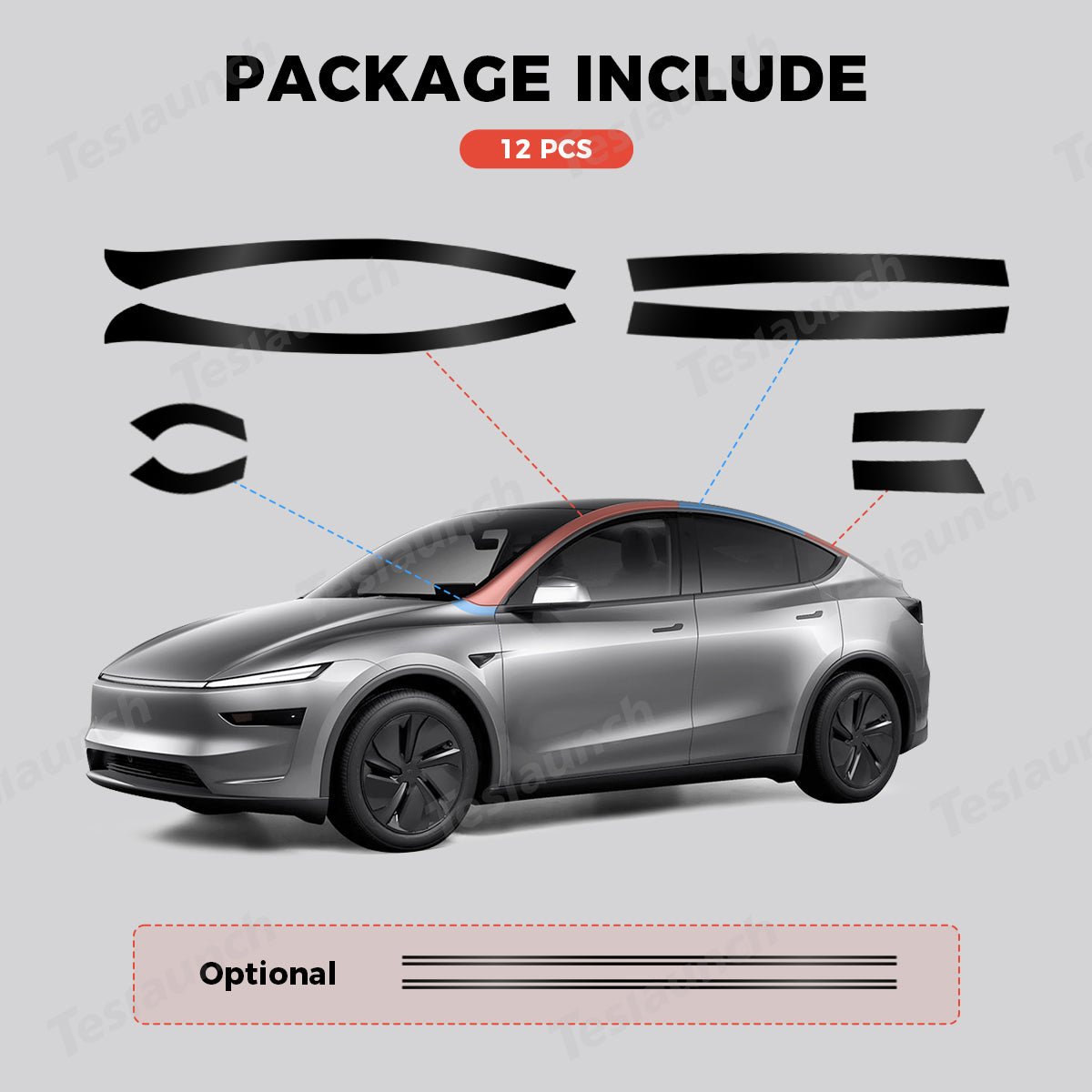 TPU Roof Pillar Delete Wrap for Tesla Model Y Juniper 2025+ - T-Launch