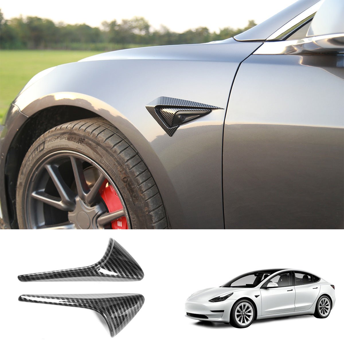 Turn Signal Covers & Blades for Tesla Model 3(2021-2023) - T-Launch