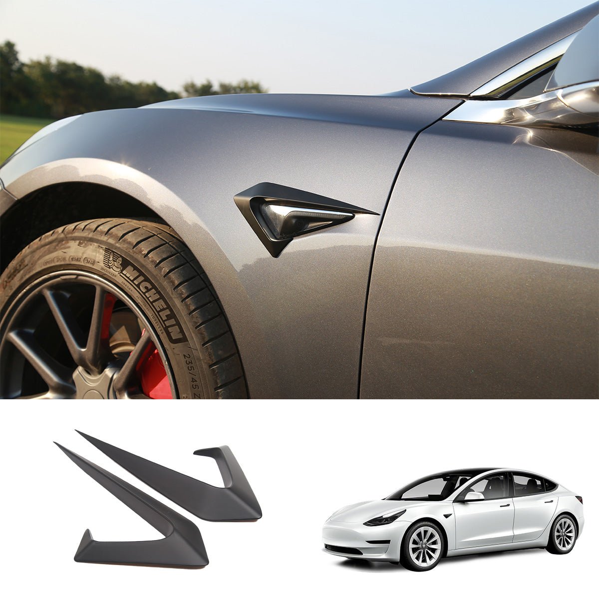 Turn Signal Covers & Blades for Tesla Model 3(2021-2023) - T-Launch