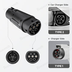 Type 1 to Type 2 EV Charging Adapter - T-Launch