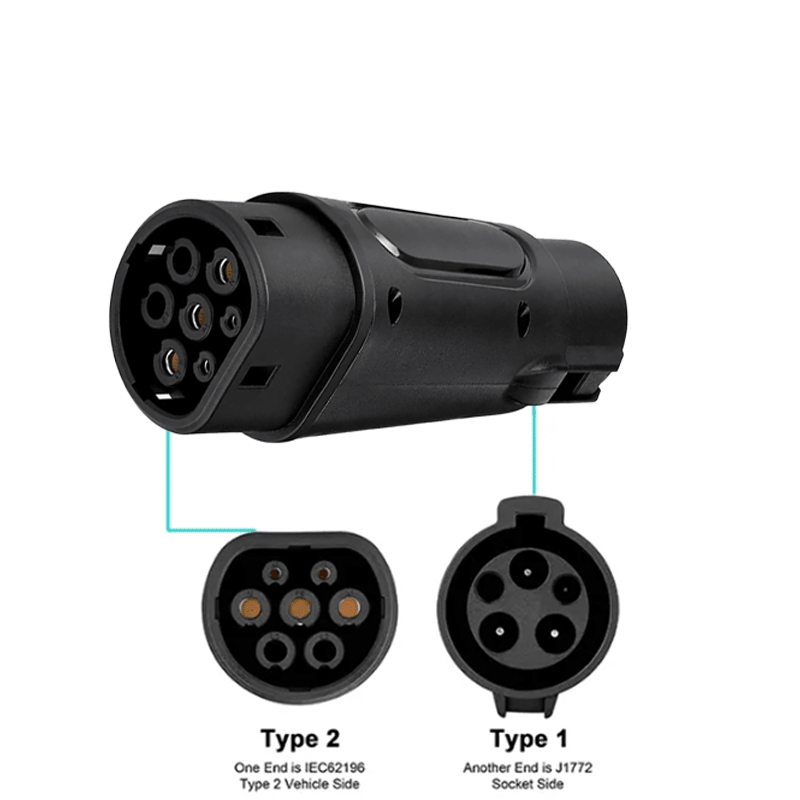 Type 1 to Type 2 EV Charging Adapter - T-Launch