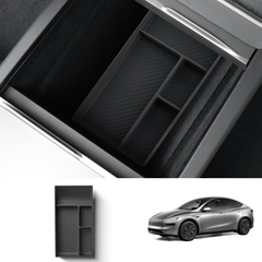 Silicone Center Console & Armrest Lower Storage Tray for Tesla Model Y Juniper 2025+