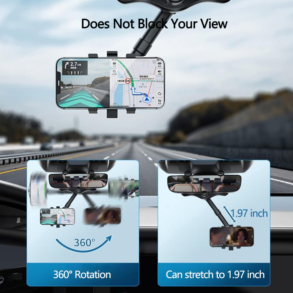 Universal Adjustable Rearview Mirror Phone Mount - T-Launch