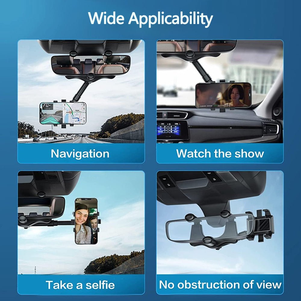 Universal Adjustable Rearview Mirror Phone Mount - T-Launch