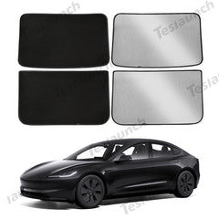 Upgrade Built-In Reflective Ice Crystal + Suede Sunroof Sunshade for Tesla 2024+ Model 3 Highland - T-Launch