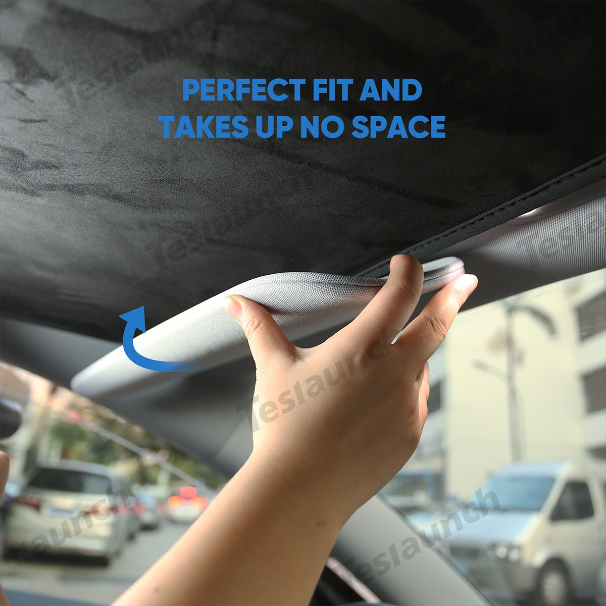 Upgrade Built-In Reflective Ice Crystal + Suede Sunroof Sunshade for Tesla 2024+ Model 3 Highland - T-Launch