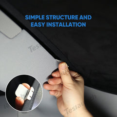 Upgrade Built-In Reflective Ice Crystal + Suede Sunroof Sunshade for Tesla 2024+ Model 3 Highland - T-Launch