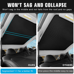 Upgrade Built-in Reflective Sunroof Sunshade for 2021+ Model S- Lightweight Reflective Silver Coated Sun Visor - T-Launch