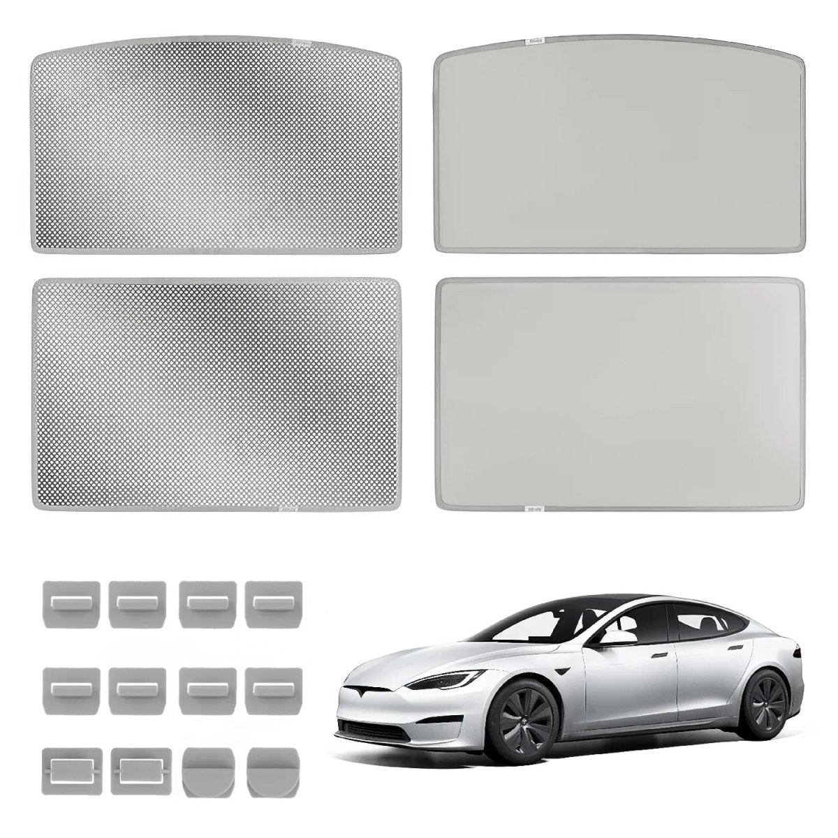 Upgrade Built-in Reflective Sunroof Sunshade for 2021+ Model S- Lightweight Reflective Silver Coated Sun Visor - T-Launch