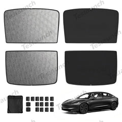 Upgrade Built-in Reflective Sunroof Sunshade for 2024+ Model 3 Highland - Lightweight Reflective Silver Coated Sun Visor - T-Launch