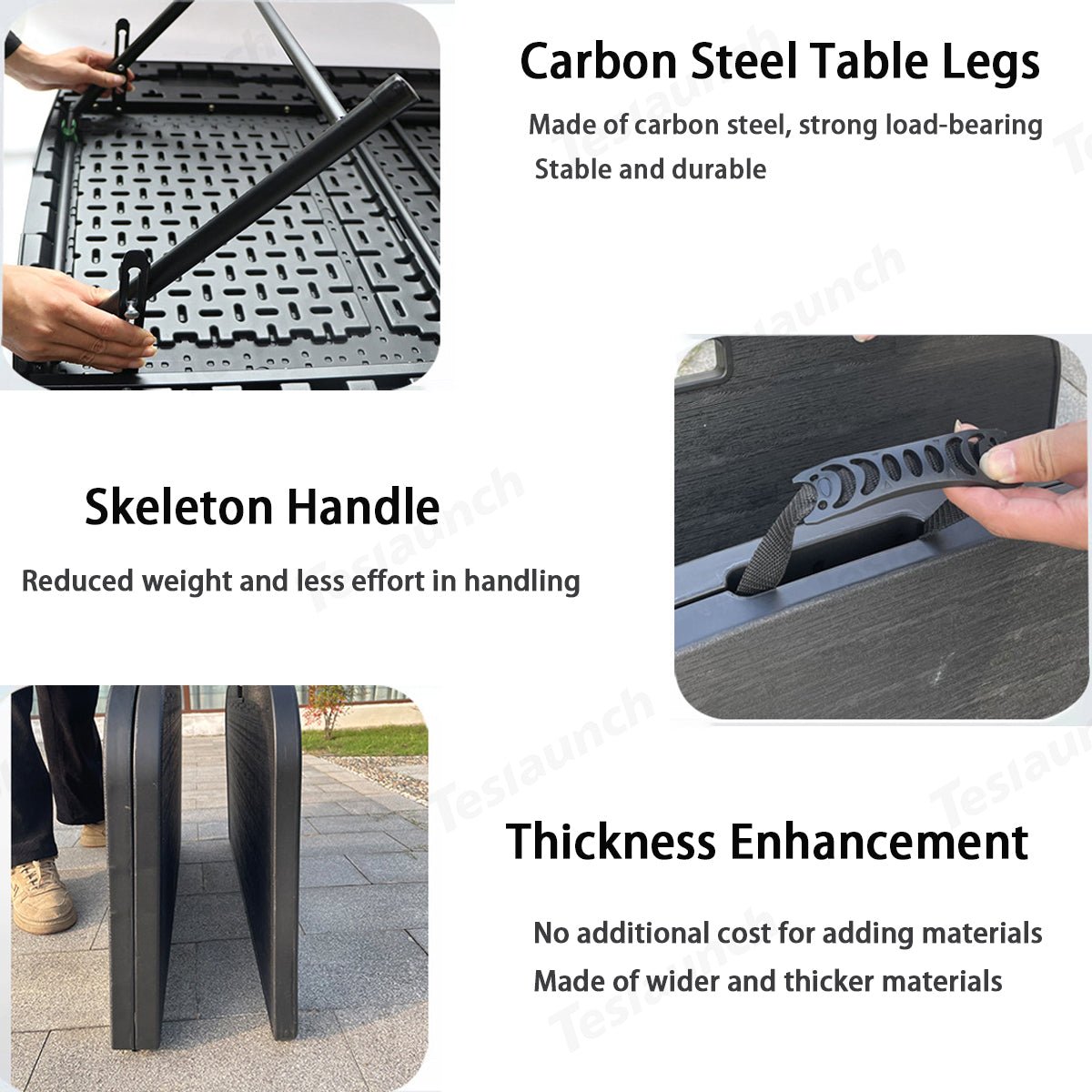 Upgraded Camping Folding Table Travel & Trunk Storage for Tesla Model Y Juniper 2025+ - T-Launch