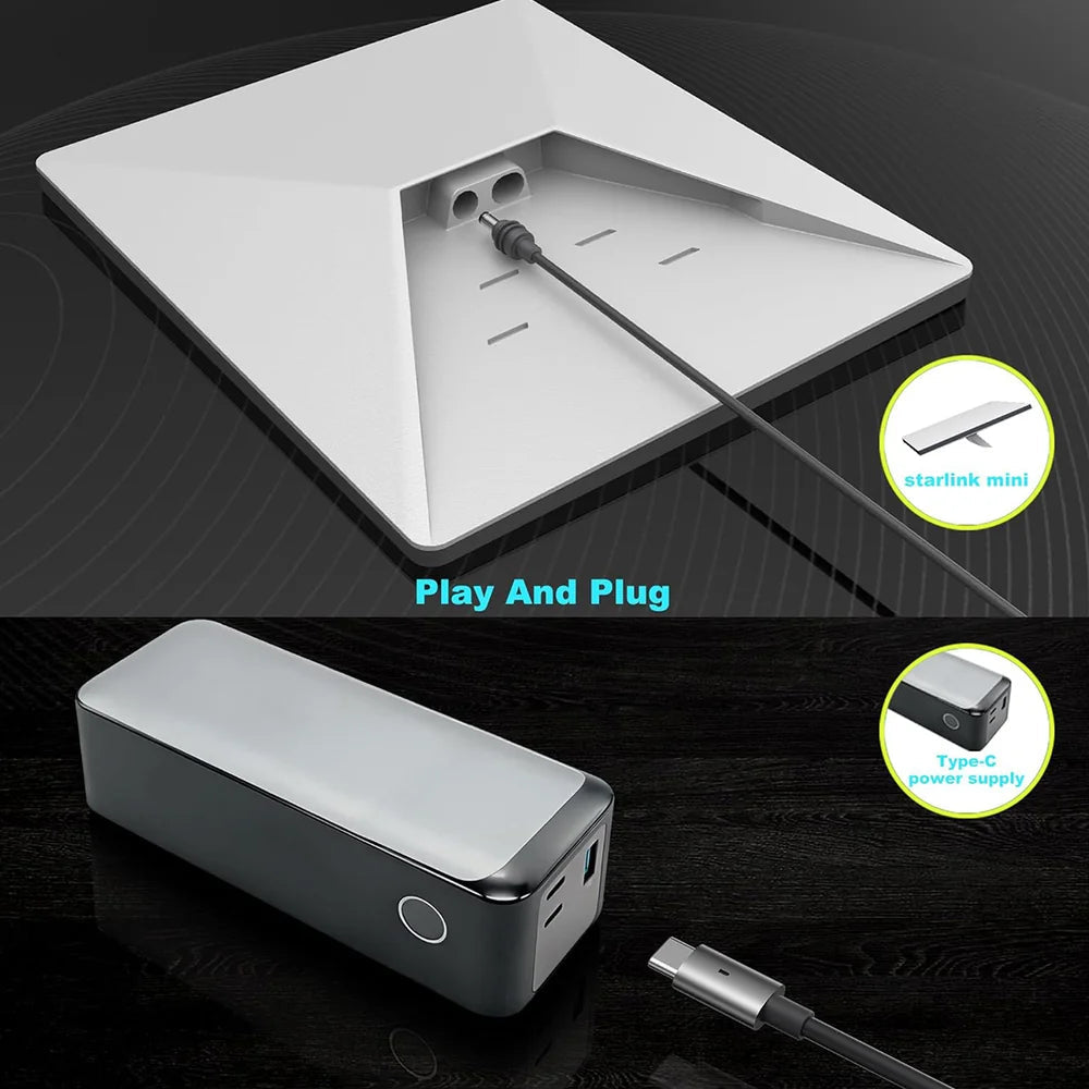 USB-C to DC Cable with LED Indicator for Starlink Mini - T-Launch