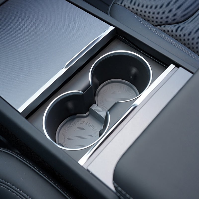 Water Cup Holder Storage Box Console TPE Silicone Holder Cup Holder Insert for Tesla Model Y Juniper 2025+ - T-Launch