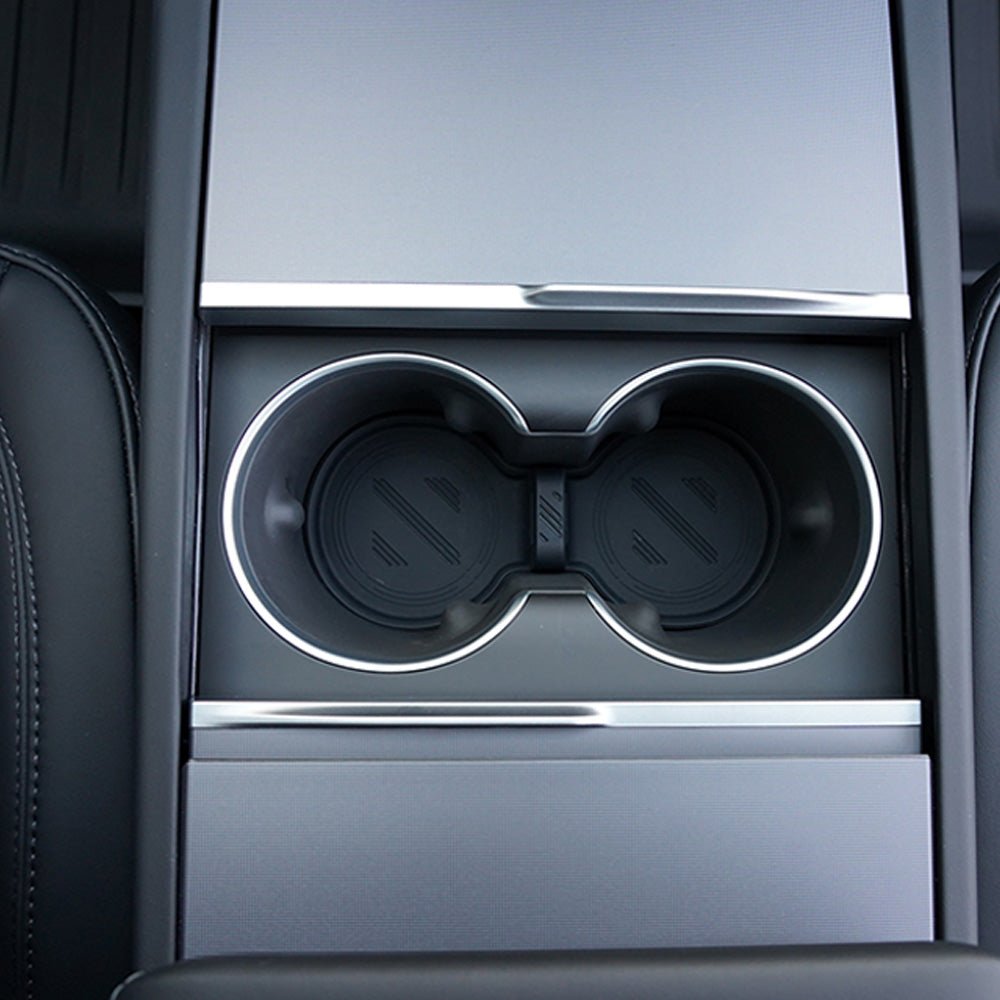 Water Cup Holder Storage Box Console TPE Silicone Holder Cup Holder Insert for Tesla Model Y Juniper 2025+ - T-Launch