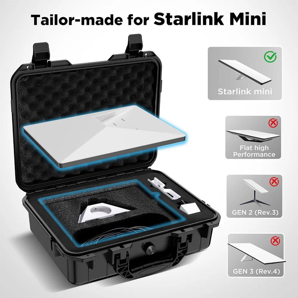 Waterproof Hard Carrying Case for Starlink Mini Kit and Accessories - T-Launch