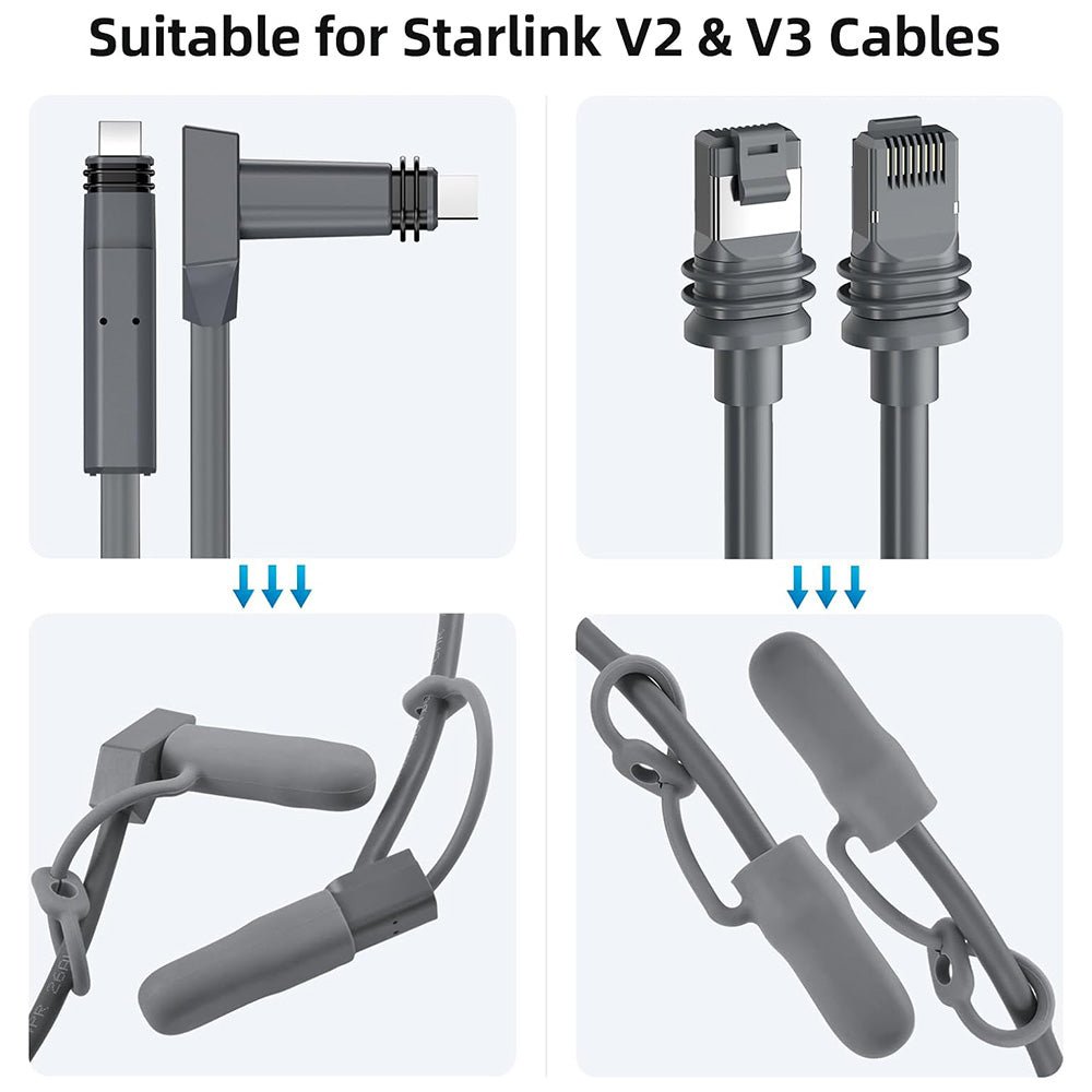 Waterproof Silicone Cable End Caps for Starlink Gen 3/Gen 2 (2 Pcs) - T-Launch