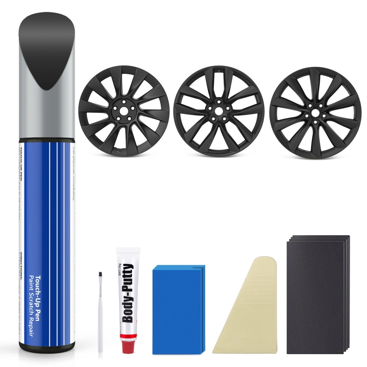 Wheel Rim Touch Up Paint Kit for Tesla Model 3/Y/S/X - DIY Curb Rash Repair with Color-Matched Paint - T-Launch