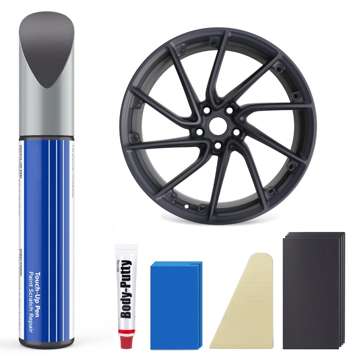 Wheel Rim Touch Up Paint Kit for Tesla Model 3/Y/S/X - DIY Curb Rash Repair with Color-Matched Paint - T-Launch