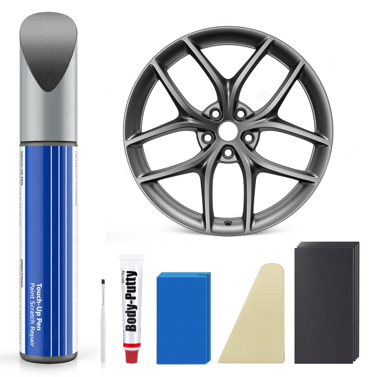 Wheel Rim Touch Up Paint Kit for Tesla Model 3/Y/S/X - DIY Curb Rash Repair with Color-Matched Paint - T-Launch