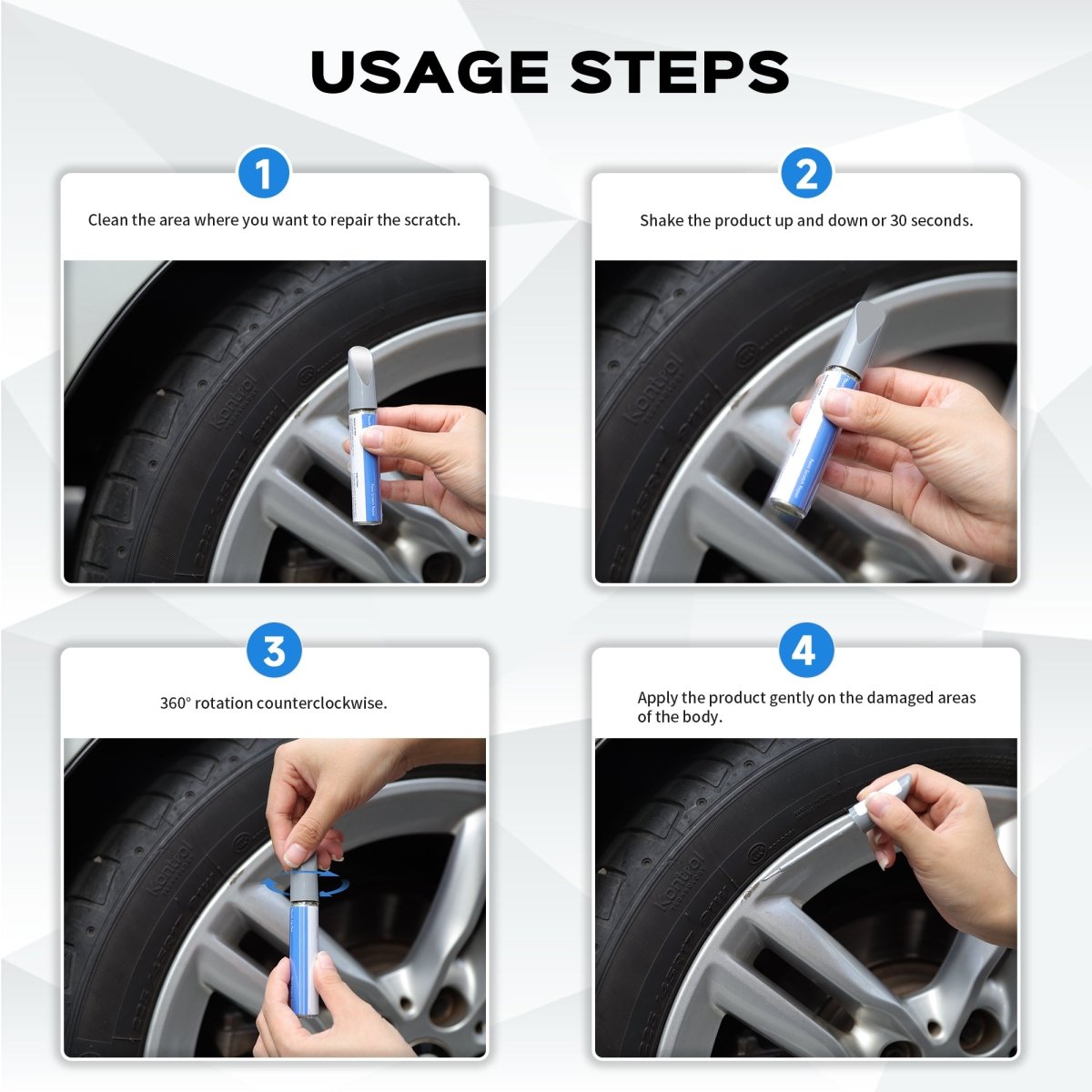 Wheel Rim Touch Up Paint Kit for Tesla Model 3/Y/S/X - DIY Curb Rash Repair with Color-Matched Paint - T-Launch