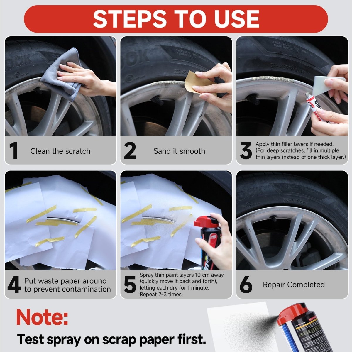 Wheel Rims Touch Up Paint Electric Sprayer Repair Kit for Tesla 3/Y/S/X - T-Launch