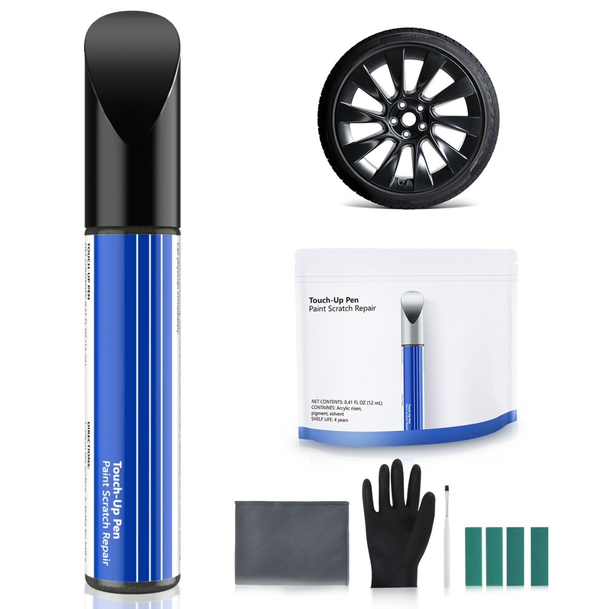 Wheel Rims Touch Up Paint Kit for Tesla Model 3/Y/S/X - DIY Curb Rash Repair with Color-matched Touch Up Paint - T-Launch