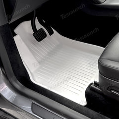 White All Weather TPE Interior Floor Mats Cargo Liners Set for Tesla Model Y Juniper 2025+ - T-Launch