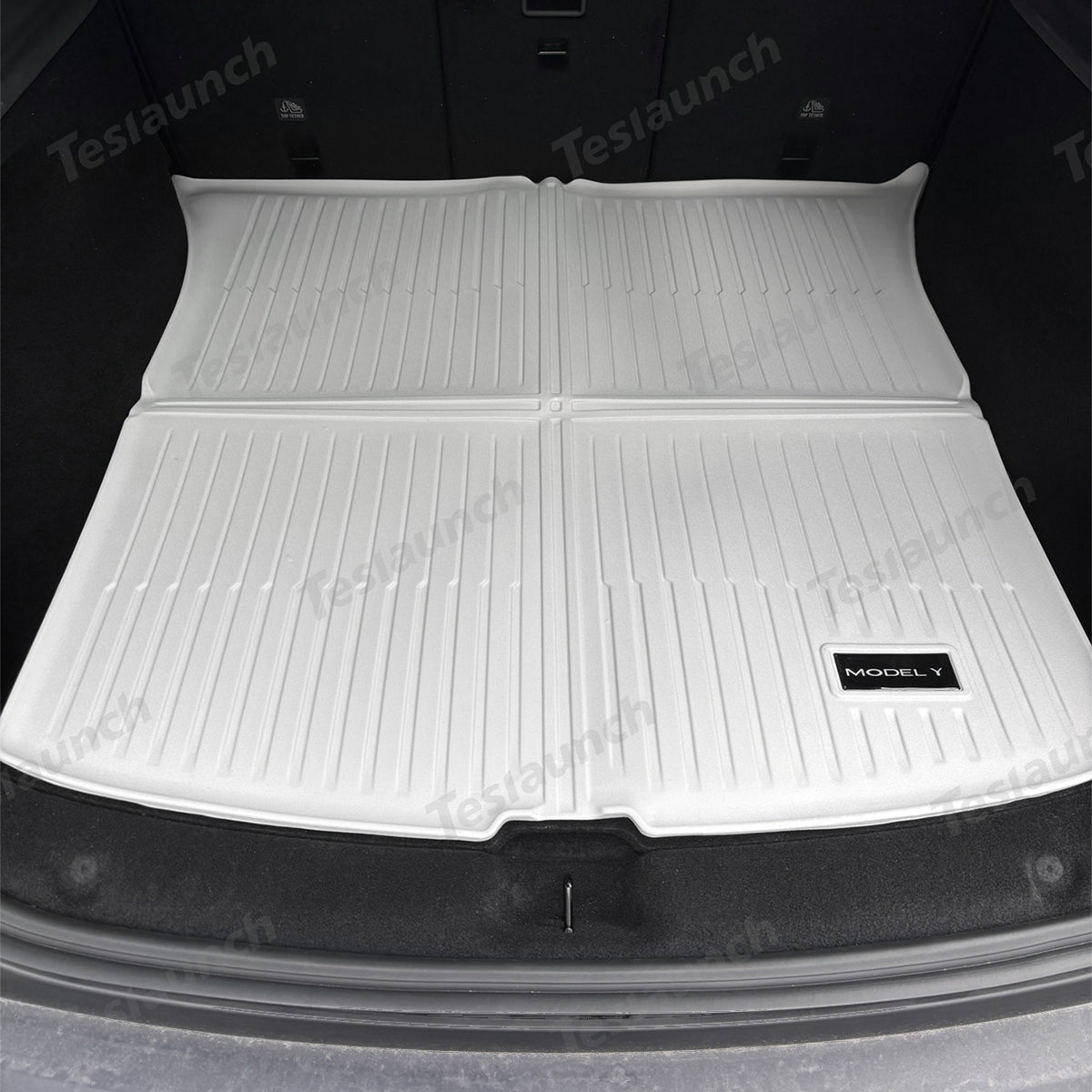 White All Weather TPE Interior Floor Mats Cargo Liners Set for Tesla Model Y Juniper 2025+ - T-Launch