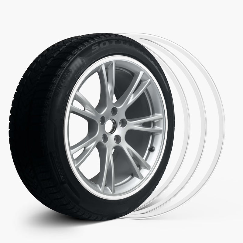 White Aluminum Alloy Wheel Rim Protector- Fits All Cars - T-Launch