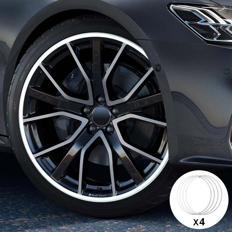 White Aluminum Alloy Wheel Rim Protector- Fits All Cars - T-Launch