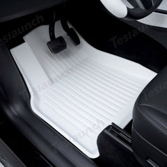 White TPE All Weather Floor Mat for Tesla Model 3/Y - T-Launch