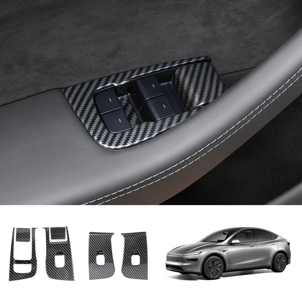 Window & Door Button Trim Cover Set (10 PCS) for Tesla Model Y Juniper 2025+ - T-Launch