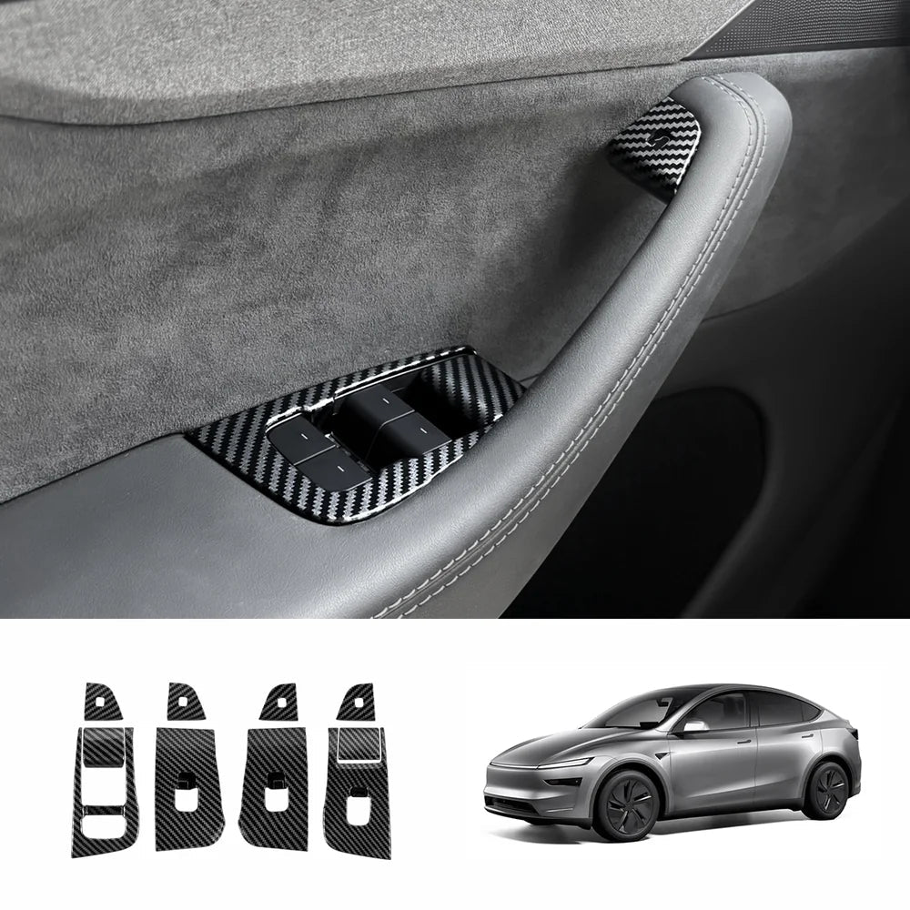 Window & Door Button Trim Cover Set (10 PCS) for Tesla Model Y Juniper 2025+ - T-Launch