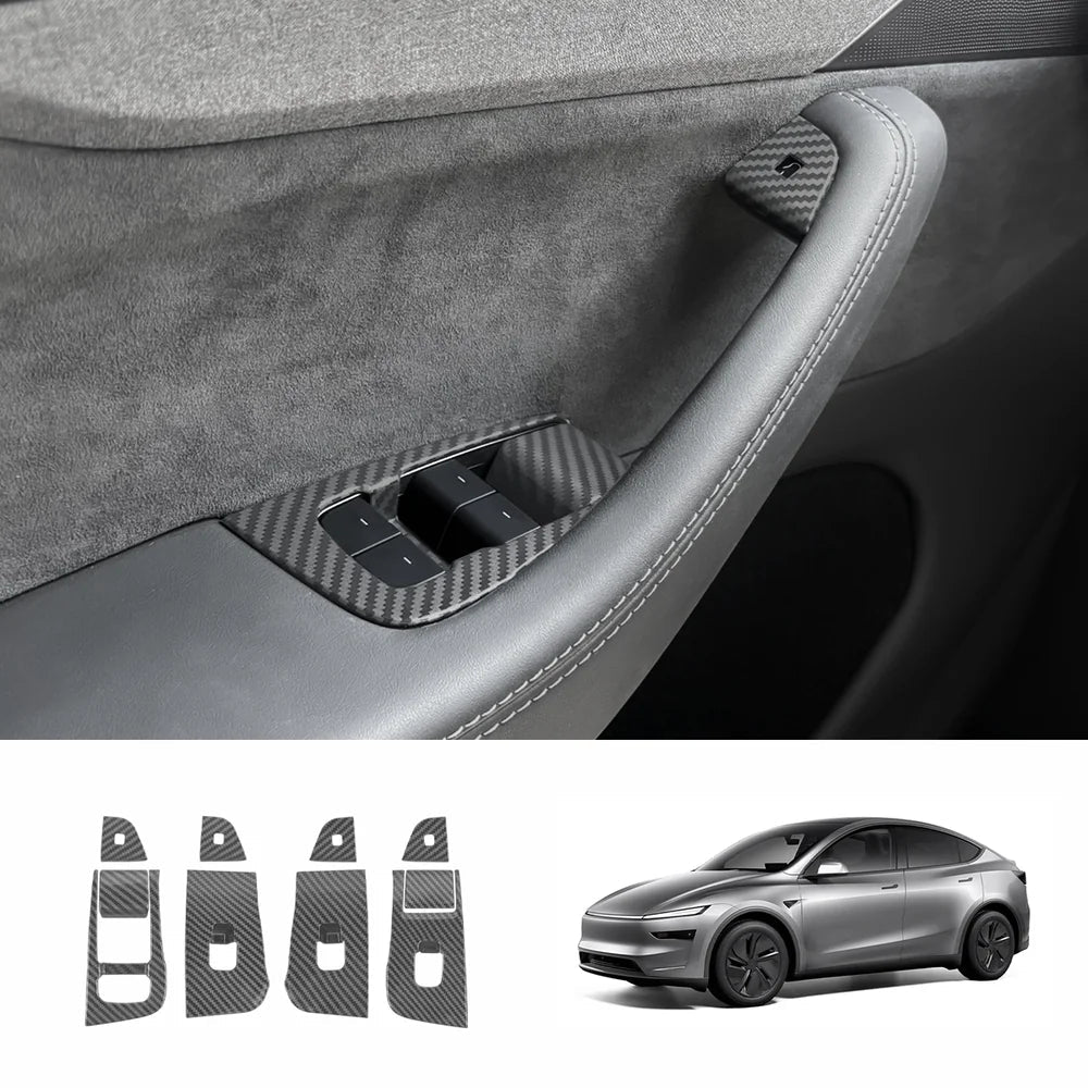 Window & Door Button Trim Cover Set (10 PCS) for Tesla Model Y Juniper 2025+ - T-Launch