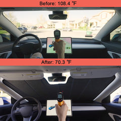 ม่านบังแดดแบบพับได้หนาสำหรับกระจกบังแดด Tesla Model 3/ปี