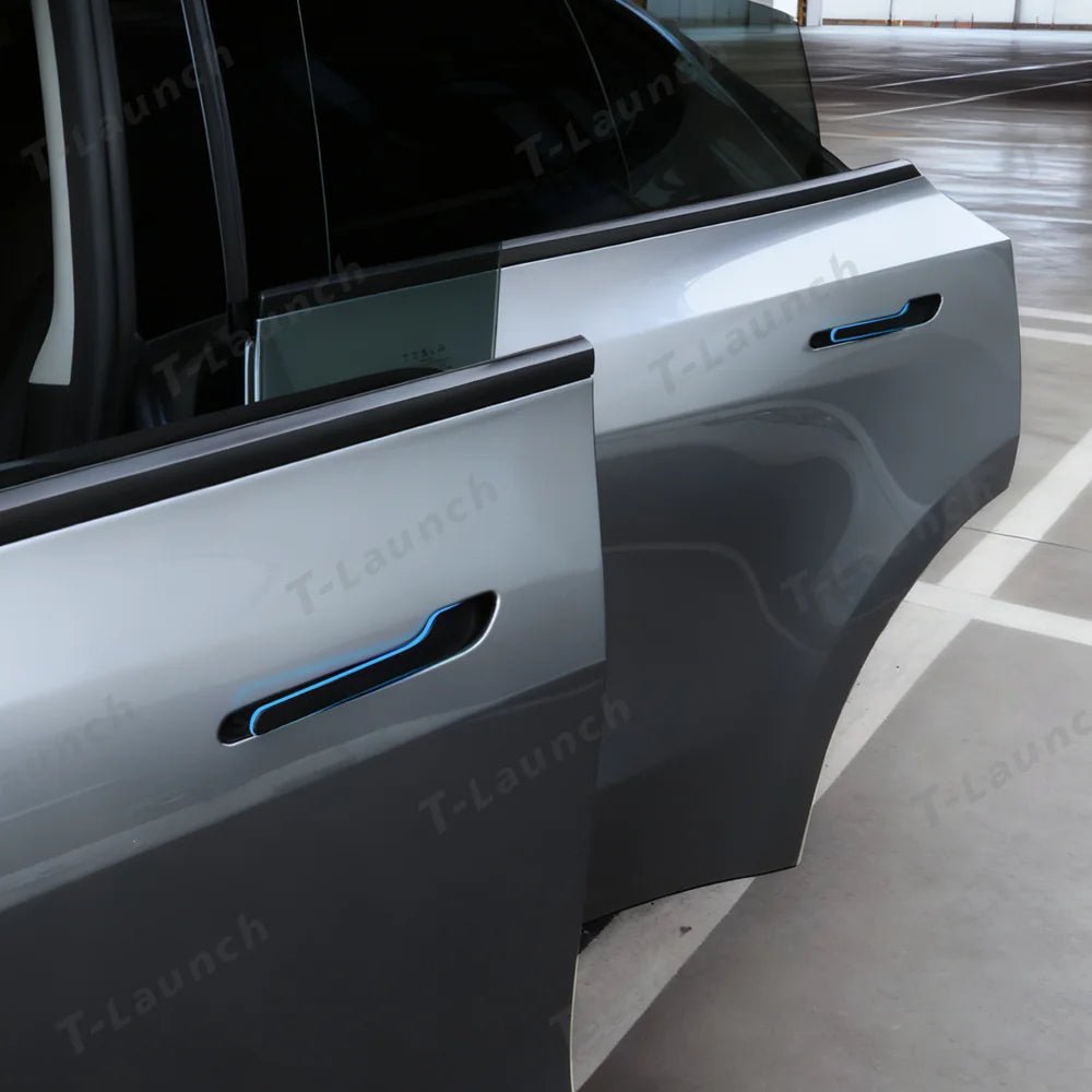 Wireless Auto Door Handle Upgrade Kit with Colorful LED Lights for Tesla Model 3/Y (2022+) - T-Launch