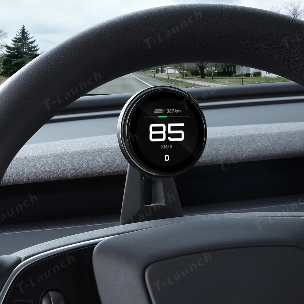 Wireless Mini HUD Display – Smart Driving Screen for Tesla Model Y Juniper 2025+/ Model 3 Highland 2024+ - T-Launch