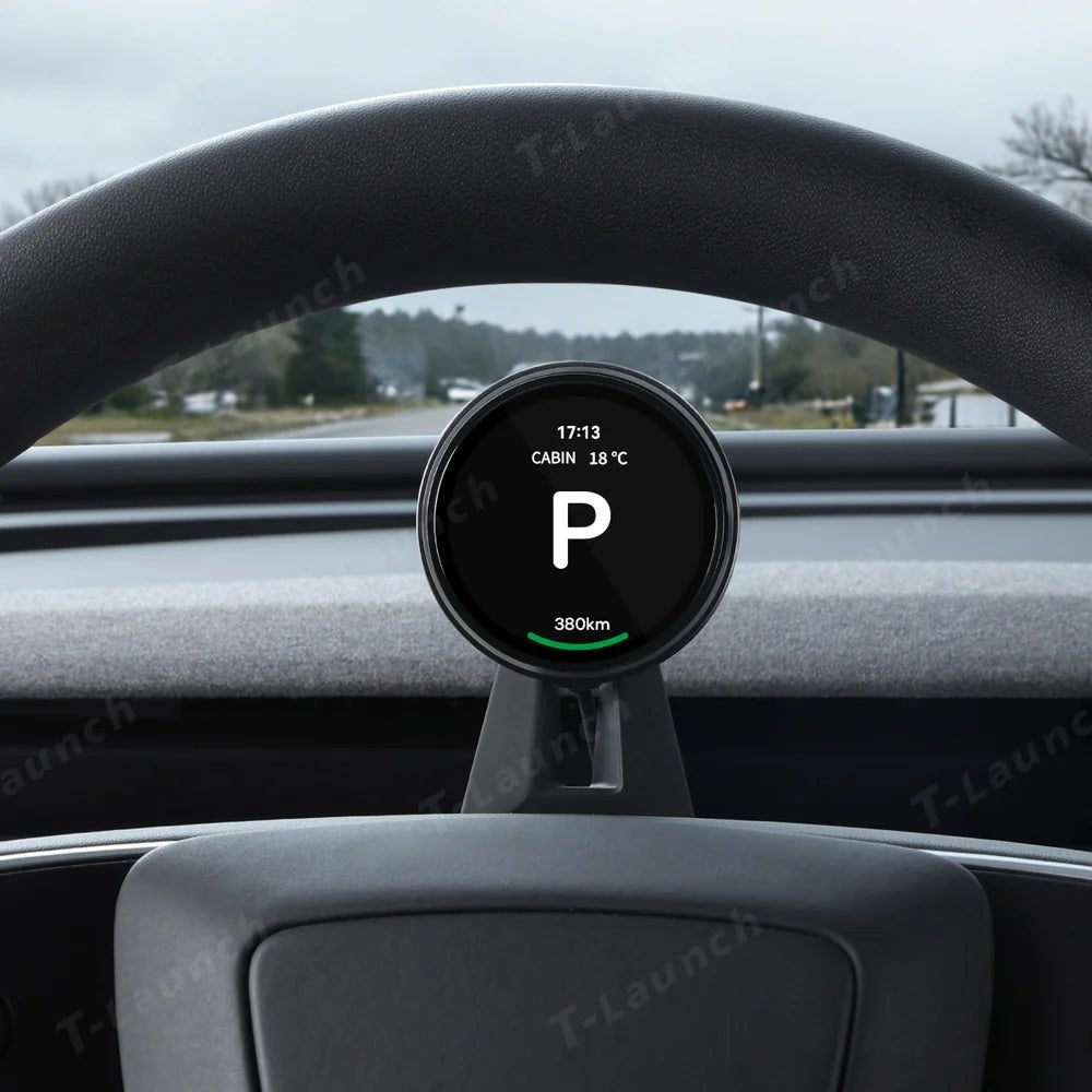 Wireless Mini HUD Display – Smart Driving Screen for Tesla Model Y Juniper 2025+/ Model 3 Highland 2024+ - T-Launch