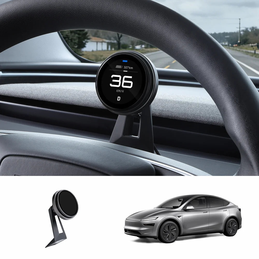 Wireless Mini HUD Display – Smart Driving Screen for Tesla Model Y Juniper 2025+/ Model 3 Highland 2024+ - T-Launch