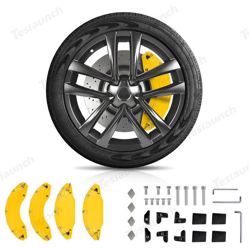 Yellow 2021-2026 Model S/X Brake Caliper Covers (4Pcs) for Tesla - T-Launch