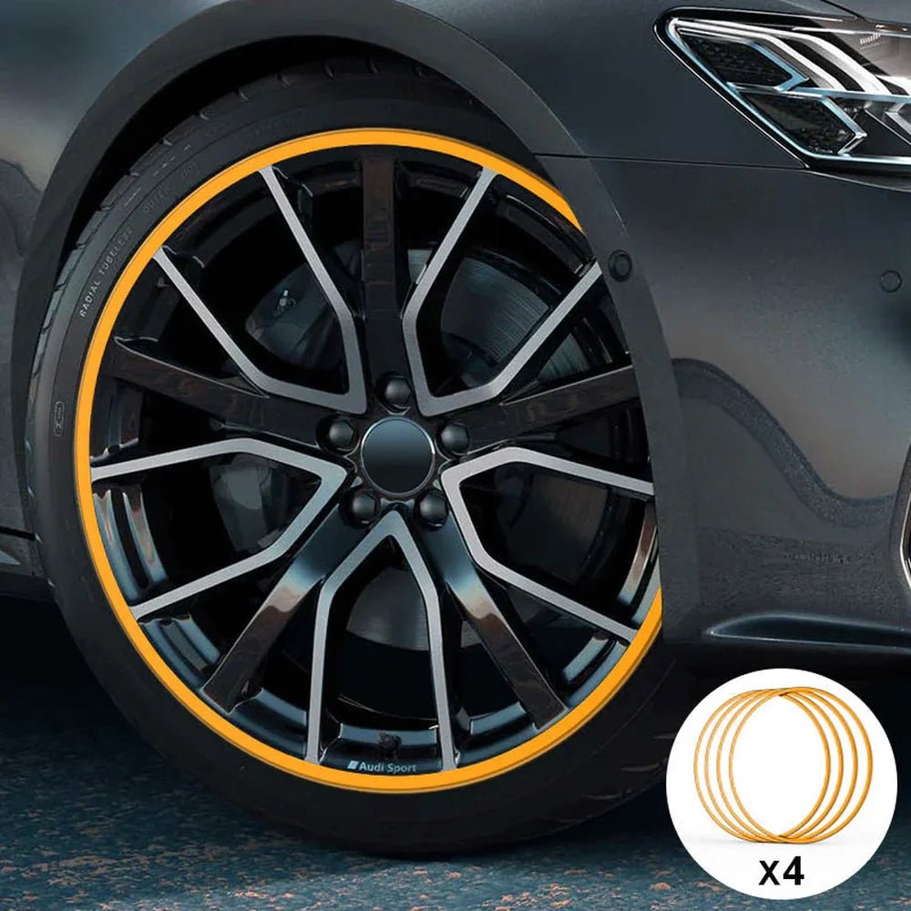 Yellow Aluminum Alloy Wheel Rim Protector- Fits All Cars - T-Launch
