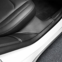 Tesla Model Y Built-in Door Sill Protector / Rear Inner Door Leather Pad Accessories (2 Pcs) (2020-2023) - TESLAUNCH