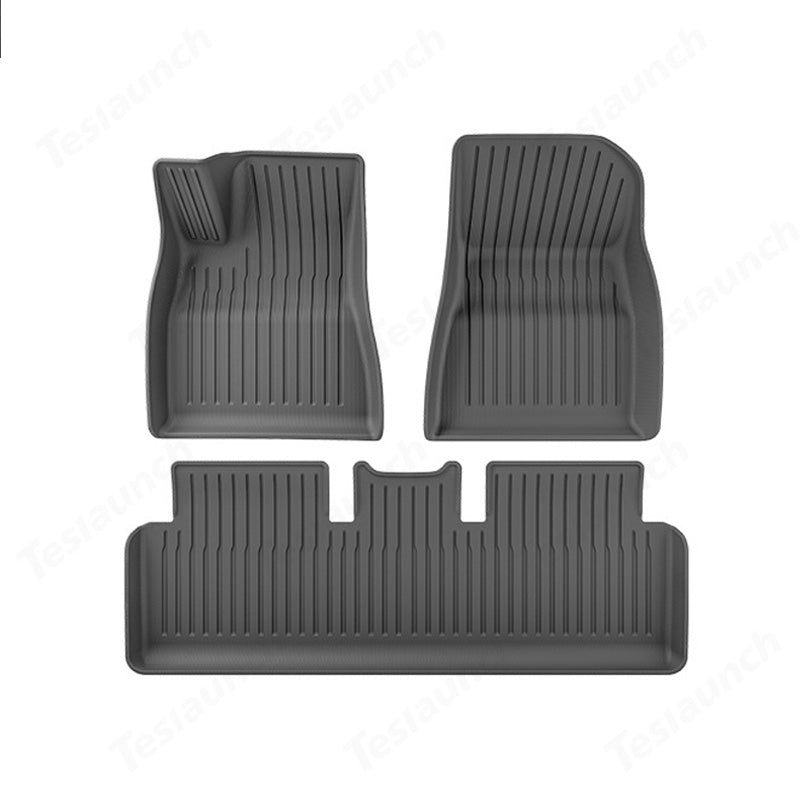2024+ Model 3 Highland Floor Mats All Weather Double Layer Flocking TPE For Tesla