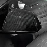 [Fibra de carbono real] Capa dos espelhos retrovisores laterais para Tesla Model Y, tampa da tampa dos espelhos retrovisores, estilo OEM (2020-2023)