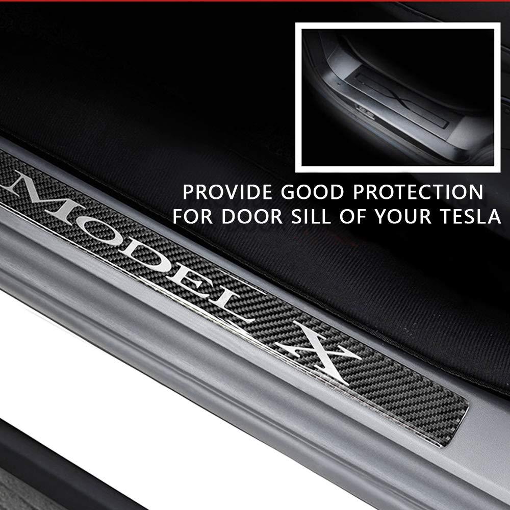 Tesla Carbon Fiber Door Sill Protector Cover For Tesla Model X (2015-2020) - TESLAUNCH