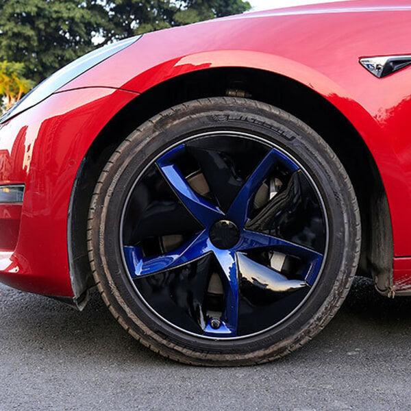 Tesla Model 3 : Enjoliveur de roue Aero, jeu d'enjoliveurs - aspect carbone  - Plugear